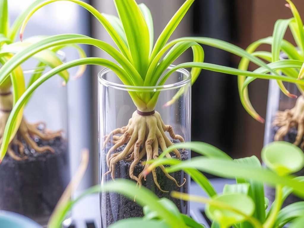 Spider Plant Hydroponic Propagation: Tips for Observing Root Growth in Transparent Containers(1)