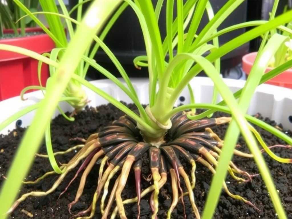 Spider Plant Root Rot in Hydroponics: Treatment of Lowering Water Level + Frequent Water Changes