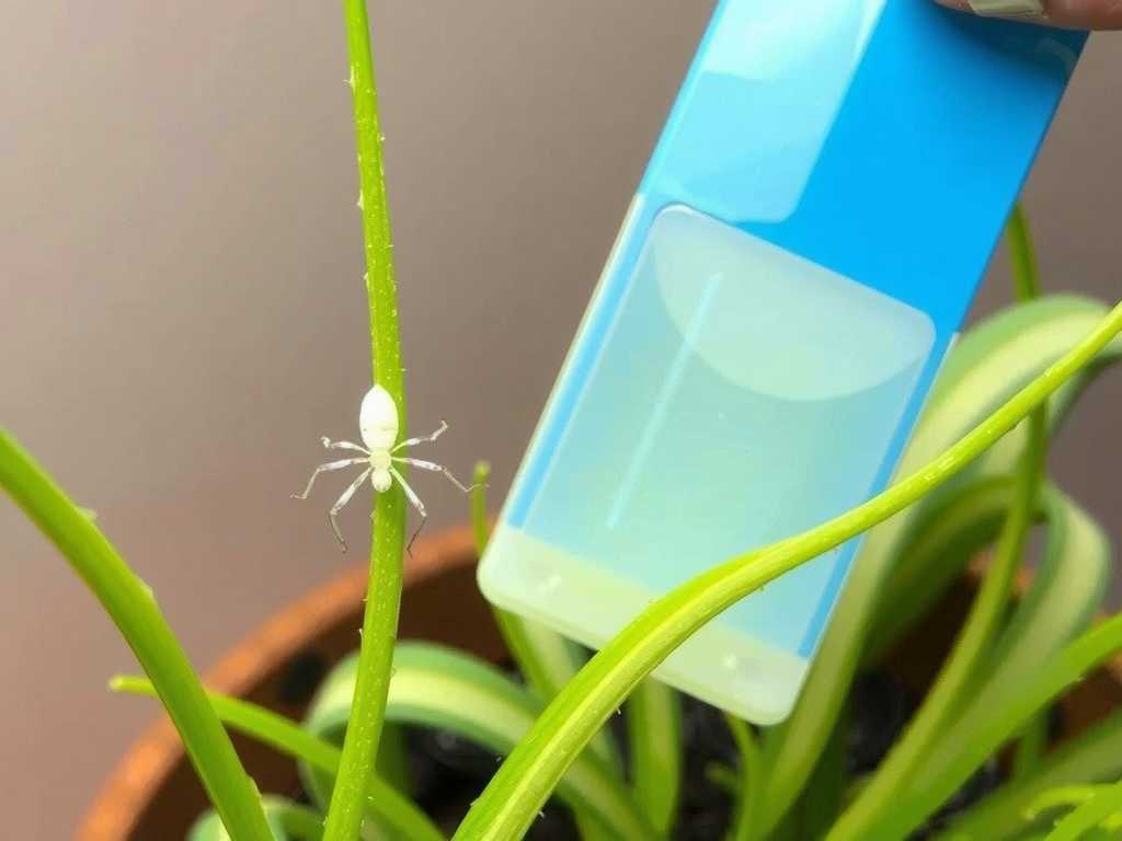 Spider Plant Mealybug Infestation: Details of Cotton Swab Wiping with Vinegar