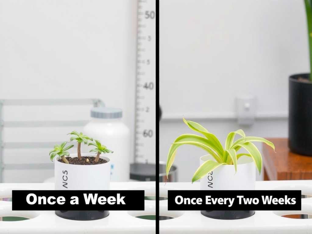 Spider Plant Hydroponic Propagation: Nutrient Solution Addition Frequency (Once a Week vs. Once Every Two Weeks)
