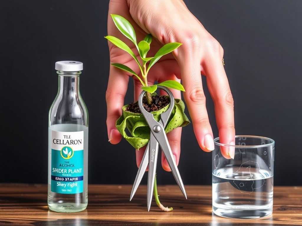 Spider Plant Propagation Tools: Disinfection Methods for Scissors (Alcohol vs. Boiling Water)(1)