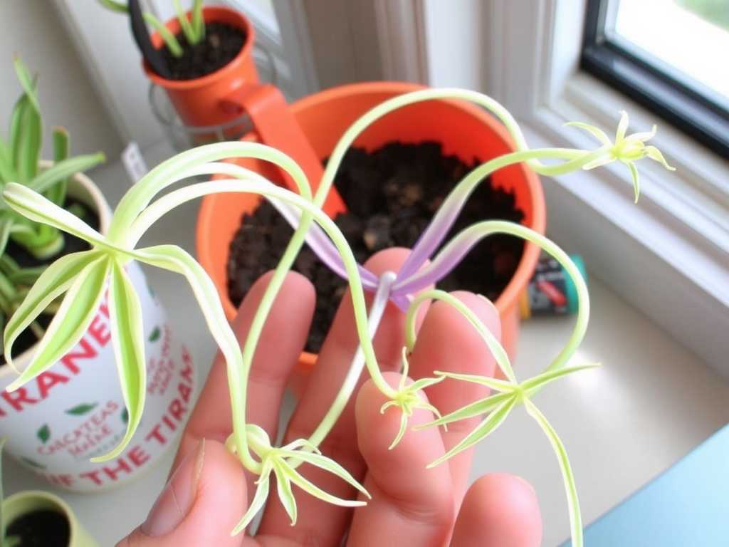 Spider Plant Runner Propagation: Optimal Timing for Separating Offshoots from Mother Plant(1)