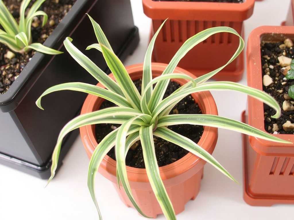 Variegated Silver-Edge Spider Plant Runner Propagation: Independent Care After Offshoot Rooting(1)