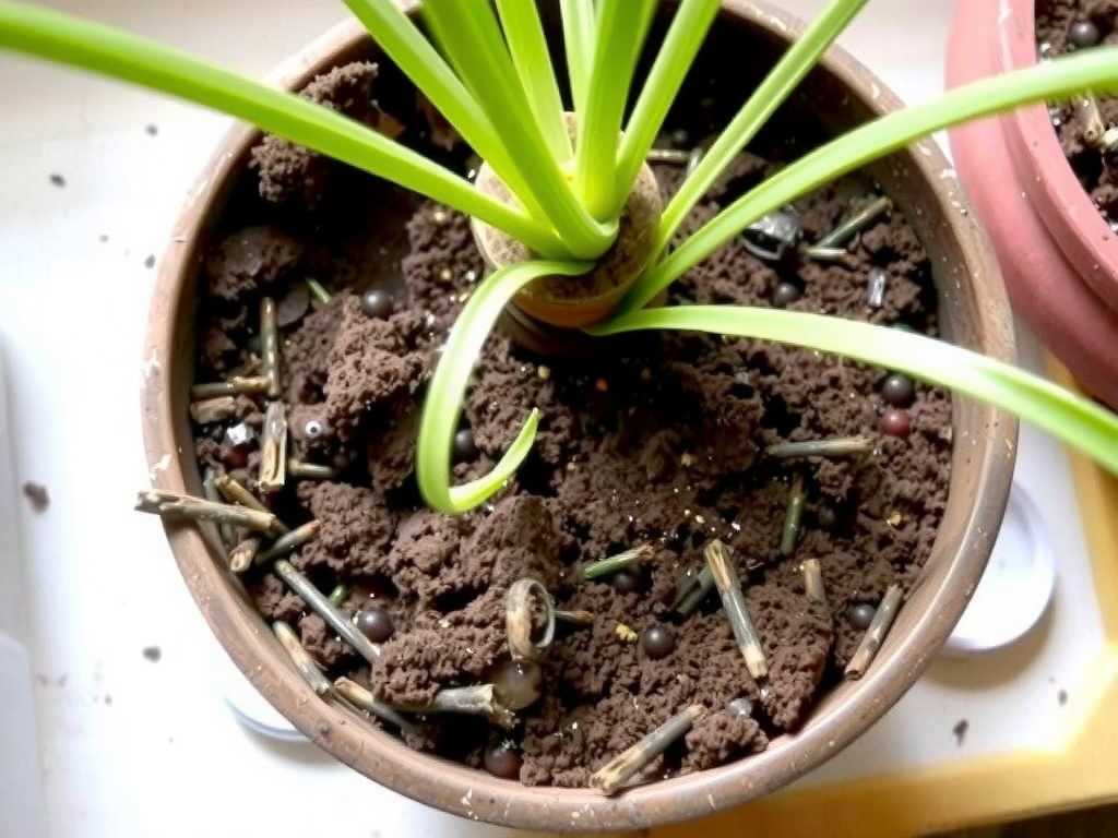 Waterlogging in Spider Plant Potting Soil: Drainage Tips with Ceramsite at the Bottom of the Pot