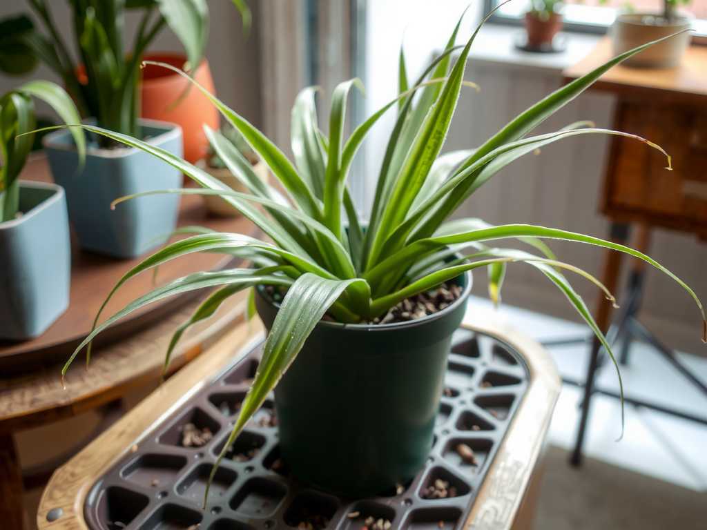 Brown Leaf Tips on Spider Plants: Tray Humidification Method for Dry Air(1) Brown Leaf Tips on Spider Plants: Tray Humidification Method for Dry Air(1)