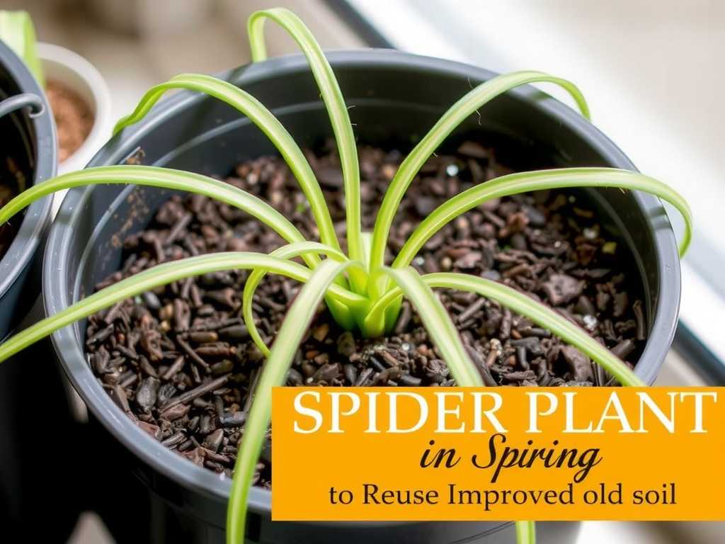 Spider Plant Repotting in Spring: Method to Reuse Improved Old Soil(1) Spider Plant Repotting in Spring: Method to Reuse Improved Old Soil(1)