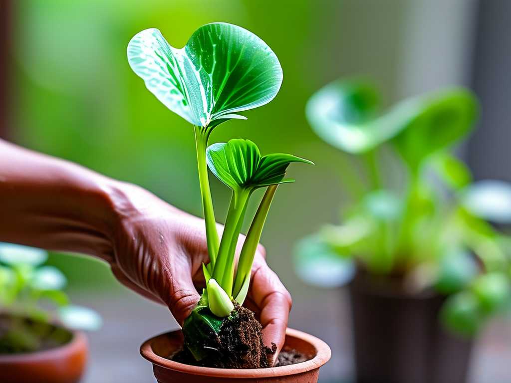 Chlorophytum leaf cutting propagation: leaf selection (pest-free undamaged)