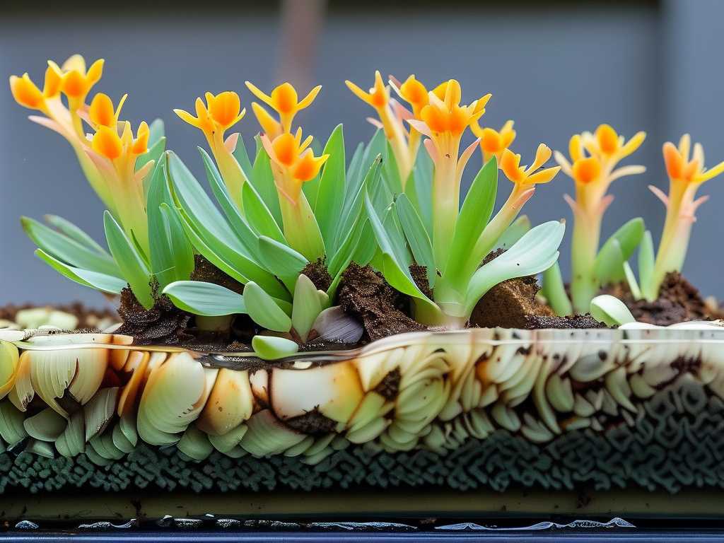 Old stem Chlorophytum propagation: rooting water use after division Old stem Chlorophytum propagation: rooting water use after division