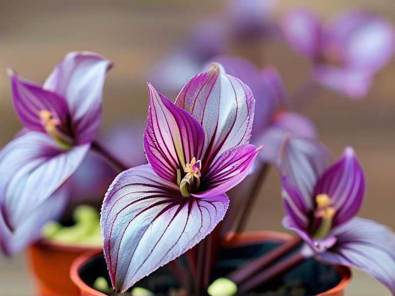 Purple leaf Chlorophytum care: nutrient supplement for color retention