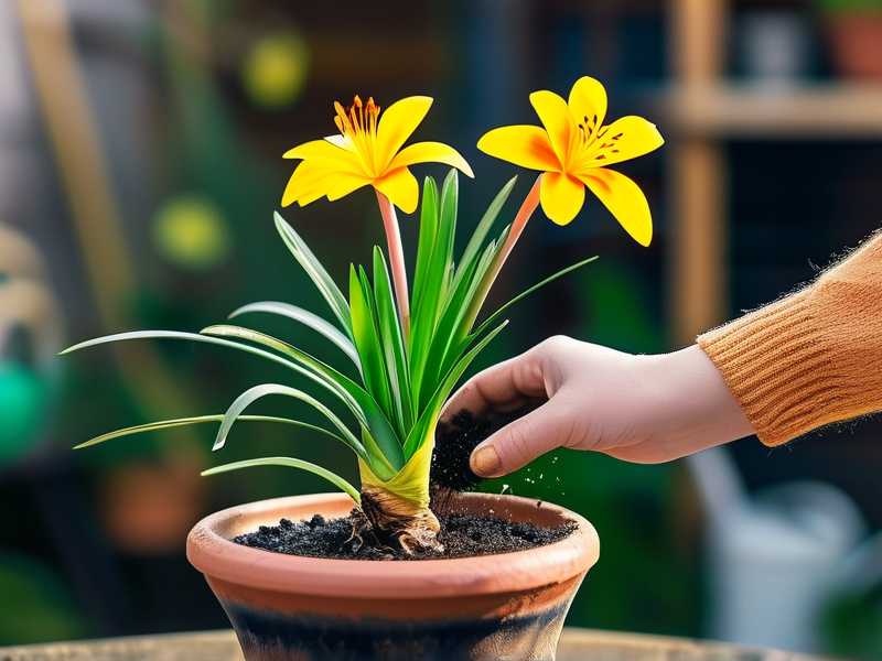 Chlorophytum watering in winter: watering time (around noon)