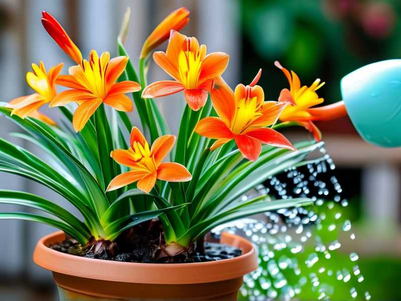 Chlorophytum watering in summer: water temperature close to room temperature