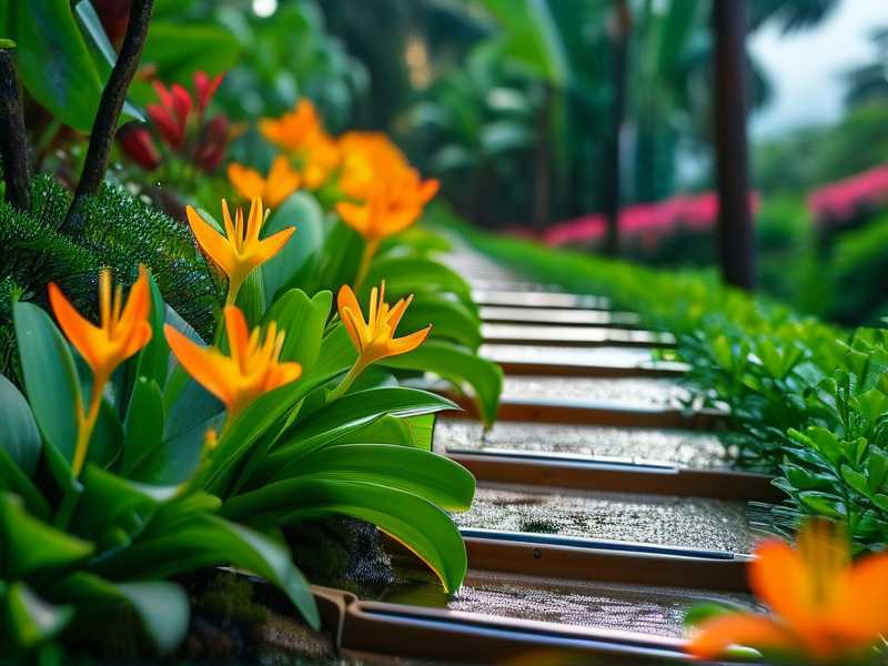 Chlorophytum rain protection in summer: outdoor drainage slope (5°)