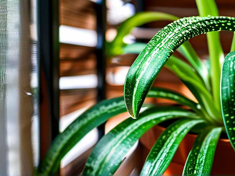 Spider plant leaf scorch: countermeasures against heater influence in winter (block and humidify)