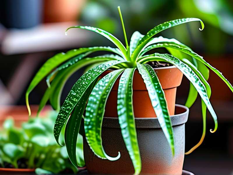 Spider plant wilting: first aid by soaking the pot bottom