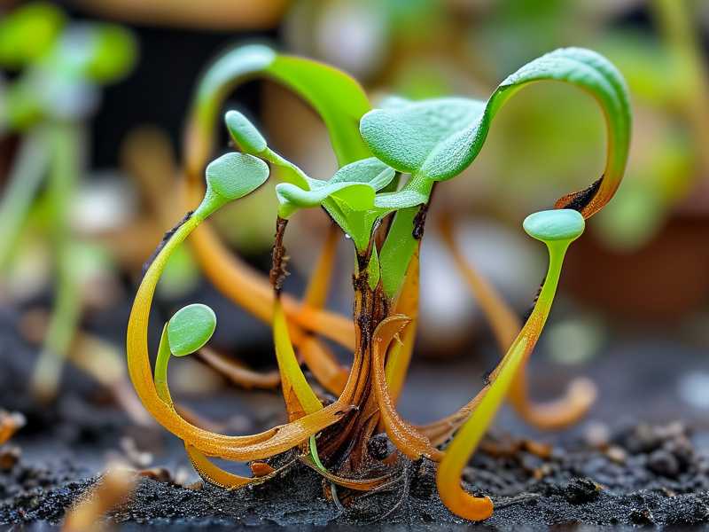 Early characteristics of spider plant stem rot: black and soft stems(1) Early characteristics of spider plant stem rot: black and soft stems(1)