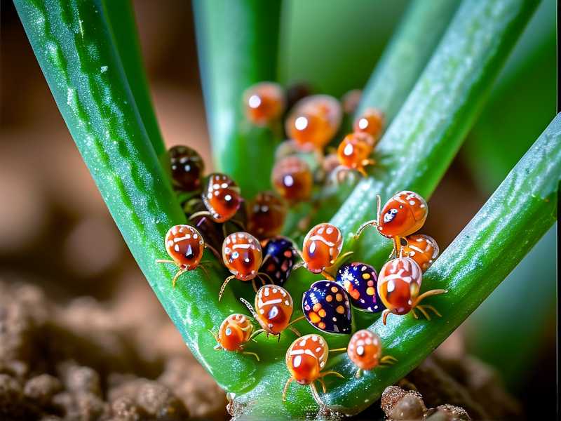 Spider plant scale insect eggs: soil disinfection temperature (50°C hot water)