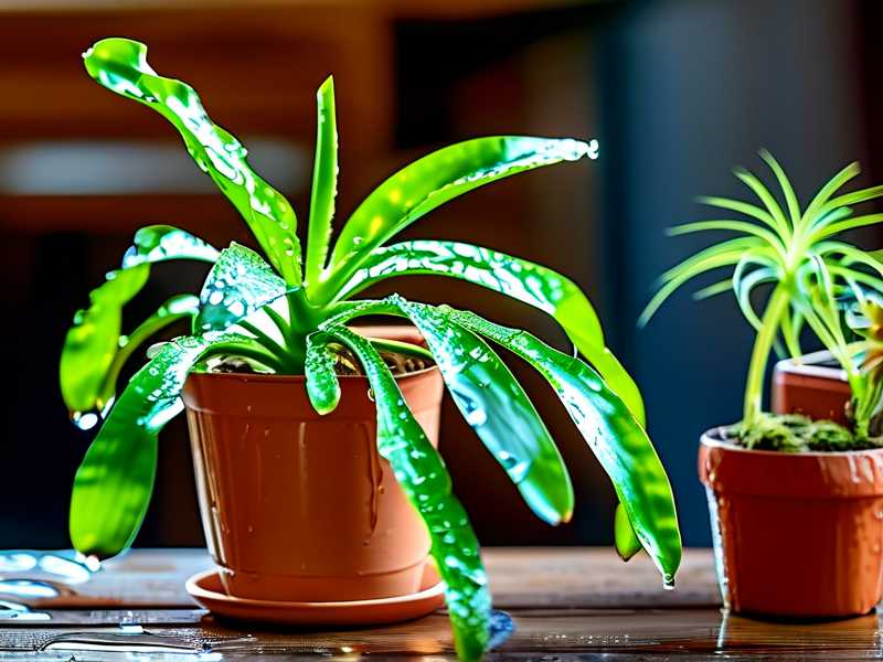 Spider plant water stains: wiping tool after spraying (soft cloth)