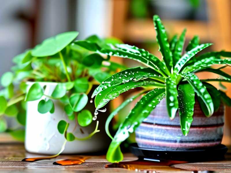 Spider plant wilting: emergency watering for water shortage (slowly pour until water leaks)