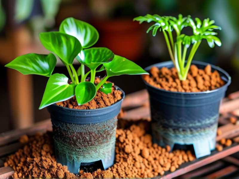 How to mix composted bark into soil for long-term spider plant pot aeration