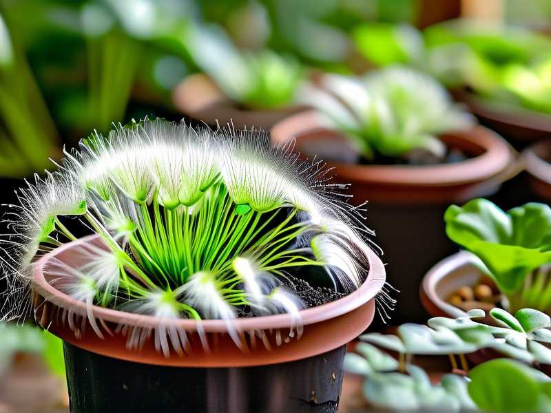 How to prevent spider plant soil from developing surface weed seedlings indoors